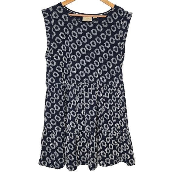 Maeve Anthropologie Lisanne Boho  Textured Cap Sleeve Tunic Day Dress Size Large - Picture 1 of 10